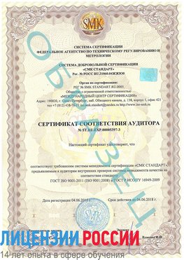 Образец сертификата соответствия аудитора №ST.RU.EXP.00005397-3 Нерюнгри Сертификат ISO/TS 16949